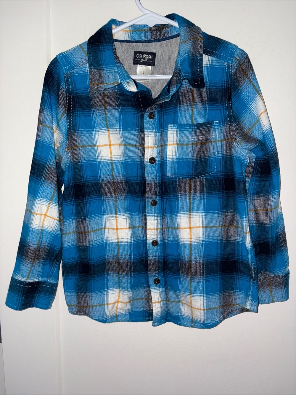 NWOT Oshkosh B'Gosh plaid flannel shirt boy's sz 7